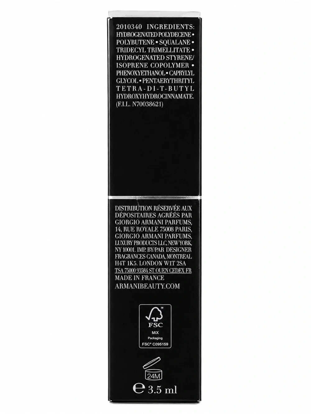 Giorgio Armani Prisma Glass Clear Shine 01 Lip Gloss • FULL SIZE • NEW IN BOX